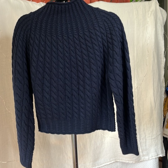 Theory blue felted mock neck wool blend Navy Cashmere blend - Picture 8 of 12